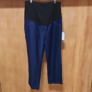 Time and Tru High Rise Black and Blue Maternity Jeans